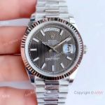 NEW Upgraded Rolex Day Date II 3255 Fluted Bezel Gray Dial Copy Watch V3